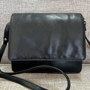 Derek Alexander Genuine Leather Multi Pocket Organizer Flap Crossbody Bag